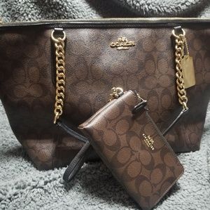 Coach Satchel bag with matching change wristlet